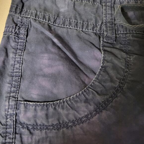 Y2K Blue Tie Dye Cargo Pants Roll Tab Hem Cropped Outdoors Hiking gorpcore - Picture 6 of 11